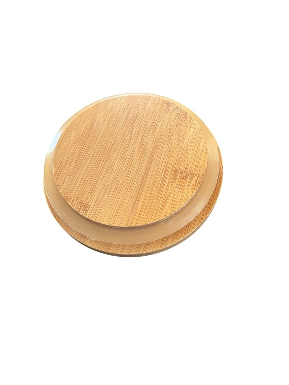 Signature Housewares Kitchen  White Ceramic Coffee Canister Bamboo Wood Lid